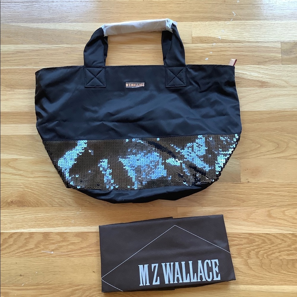 MZ Wallace nylon sequin tote with dust bag